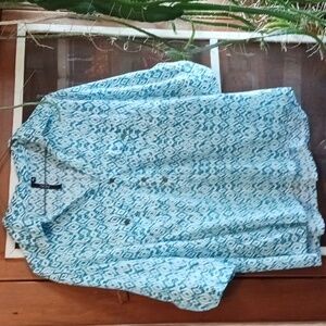 Womans Top XL Cathy Blue & White